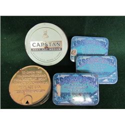 3 Edgeworth, 2 Capstan tobacco tins