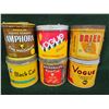 Image 1 : Black Cat, Macdonald's, Amphora, 2 Vogue, Brier tobacco tins