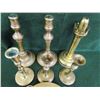 Image 2 : Lot of brass candle stick holders - 7 pieces