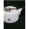 Image 2 : Enamel wear white/red kitchen items - coffee cup, kettle and tea pot