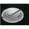 Image 1 : Enamel wear black/white kitchen items - ladel, 3 medium bowls, 1 large bowl
