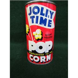 Jolly Time pop corn tin with contents 2 3/4 x 5