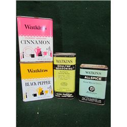 Watkins spices tin containers - 5 tins