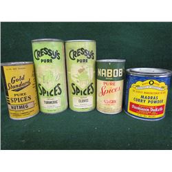 Spice cans - Nabob, Mango Brand, Cressy's, Gold Standard