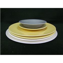 Medicine Hat Pottery - 4 plates, 1 saucer, 1 small bowl