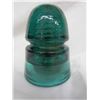 Image 1 : Green glass insulator 4" - crack on top