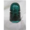 Image 1 : Green glass insulator 4" - crack on side