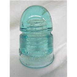 C.T.P. TEL. CO. Light blue glass insulator 4 1/2"