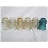 Image 1 : 5 clear #9 Dominion, 1 blue Hemingray insulators