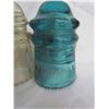 Image 3 : 5 clear #9 Dominion, 1 blue Hemingray insulators
