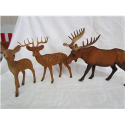 3 toy animals - 2 deer, 1 moose