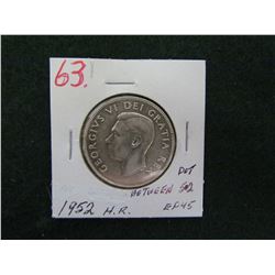 1952 George VI 50 Cent Piece EF 45