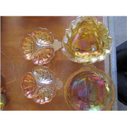 Divider dish, 2 floral Modern Carnival Glass