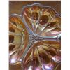 Image 5 : Divider dish, 2 floral Modern Carnival Glass
