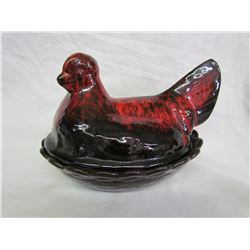 Hen on Nest - Glass