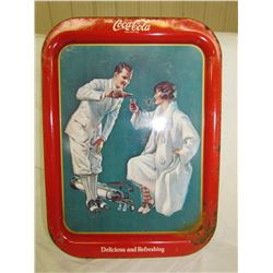 1962 Golfing couple Coco-Cola Tray 14 3/4 x 11