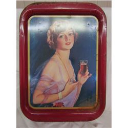 1927 Calendar Girl Coco-Cola Tray 14 3/4 x 11