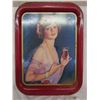 Image 1 : 1927 Calendar Girl Coco-Cola Tray 14 3/4 x 11