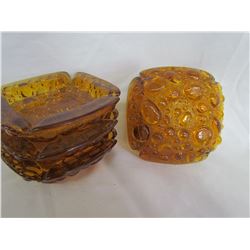 Group of 5 Textured Ashtrays