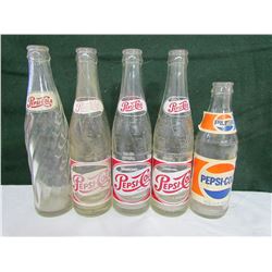 5 Pepsi Cola Bottles