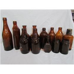 13 Assorted Glass Bottles