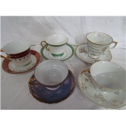 5 Teacups with saucers - Made in Japan