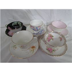5 Teacups with saucers - Royal Stafford & Fine Bone China