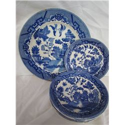 Decorative Plates - 1 Big, 8 Saucer size