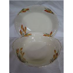 Creampetal serving plate & Bowl