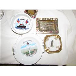 5 Ashtrays - Calgary Tower, Queen Mary, Tower PISA, Niagra, Wisconsin