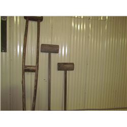 Pioneer Crutches & 2 Homemade Mallets