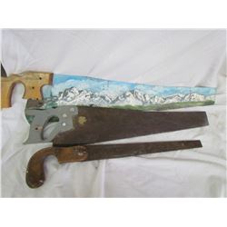 3 Hand saws - 1 painted
