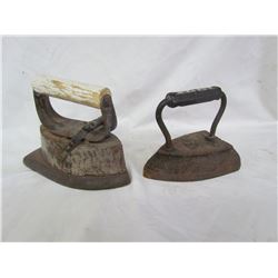 2 Cast Iron irons - 1 Pat'd May 22, 1900