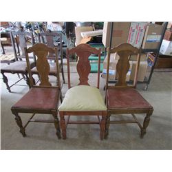 3 Antique Chairs - 1 chair cushion replaced