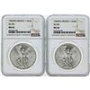 Image 1 : Set of 1983MO-1984MO Mexico 1 Onza Silver Libertad Coins NGC MS66
