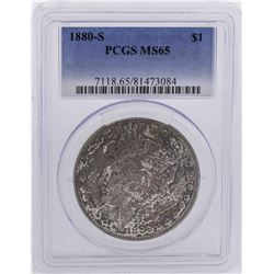 1880-S $1 Morgan Silver Dollar Coin PCGS MS65