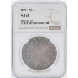 1885 $1 Morgan Silver Dollar Coin NGC MS63