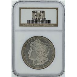1890 $1 Morgan Silver Dollar Coin NGC MS64