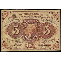 1862 Five Cent First Issue Fractional Note