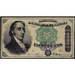 1873 Fifty Cents Fourth Issue Fractional Currency Note