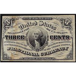 March 3, 1863 3 Cent 3rd Issue Fractional Note