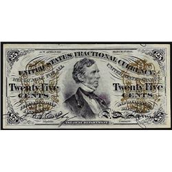 March 3, 1863 Twenty Five Cents Third Issue Fractional Currency Note