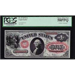 1878 $1 Legal Tender Note Fr. 27 PCGS Choice About New 58PPQ Courtesy Autograph