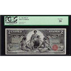 1896 $2 Silver Certificate Educational Note PCGS VF20