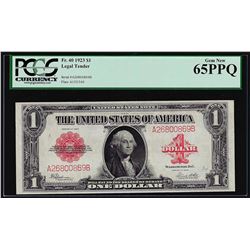 1923 $1 Legal Tender Note Fr. 40 PCGS Gem New 65PPQ