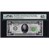 Image 1 : 1928B $20 Federal Reserve Note Chicago Light Green Seal Gem Uncirculated PMG 65E