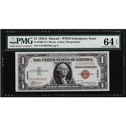 1935A $1 Hawaii Silver Certificate WWII Emergency Note PMG Choice Unc. 64EPQ