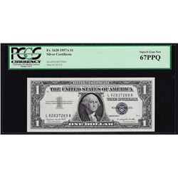 1957A $1 Silver Certificate Note Fr. 1620 PCGS Superb Gem New 67PPQ