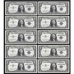 Lot of (10) 1957 $1 Silver Certificate Notes