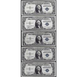 Lot of (5) 1935A $1 Silver Certificate Notes Uncirculated